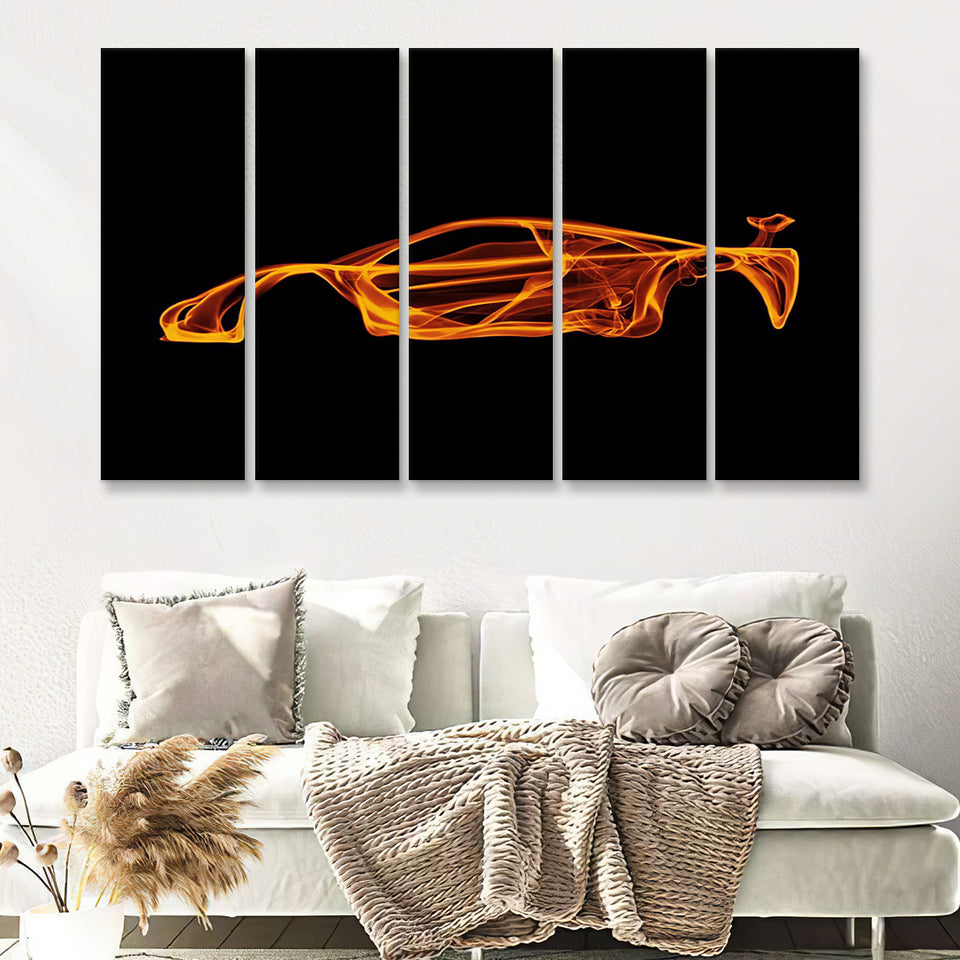 Mclaren F1 Art Wall Art Supercar Man Cave Gift For Him Automotive Art 5 Pieces B Canvas Prints Wall Art - Painting Canvas, Multi Panels