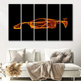 Mclaren F1 Art Wall Art Supercar Man Cave Gift For Him Automotive Art 5 Pieces B Canvas Prints Wall Art - Painting Canvas, Multi Panels