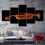 Mclaren F1 Art Wall Art Supercar Man Cave Gift For Him Automotive Art 5 Pieces Canvas Prints Wall Art - Painting Canvas, Multi Panels