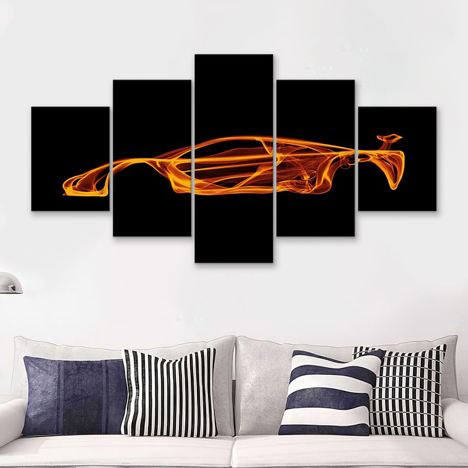 Mclaren F1 Art Wall Art Supercar Man Cave Gift For Him Automotive Art 5 Pieces Canvas Prints Wall Art - Painting Canvas, Multi Panels