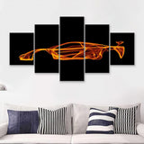 Mclaren F1 Art Wall Art Supercar Man Cave Gift For Him Automotive Art 5 Pieces Canvas Prints Wall Art - Painting Canvas, Multi Panels