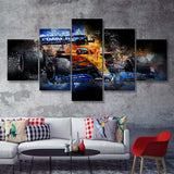 Mclaren F1 Painting F1 Formula One Car 5 Pieces Canvas Prints Wall Art - Painting Canvas, Multi Panels, Wall Decor