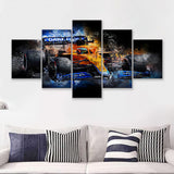 Mclaren F1 Painting F1 Formula One Car 5 Pieces Canvas Prints Wall Art - Painting Canvas, Multi Panels, Wall Decor