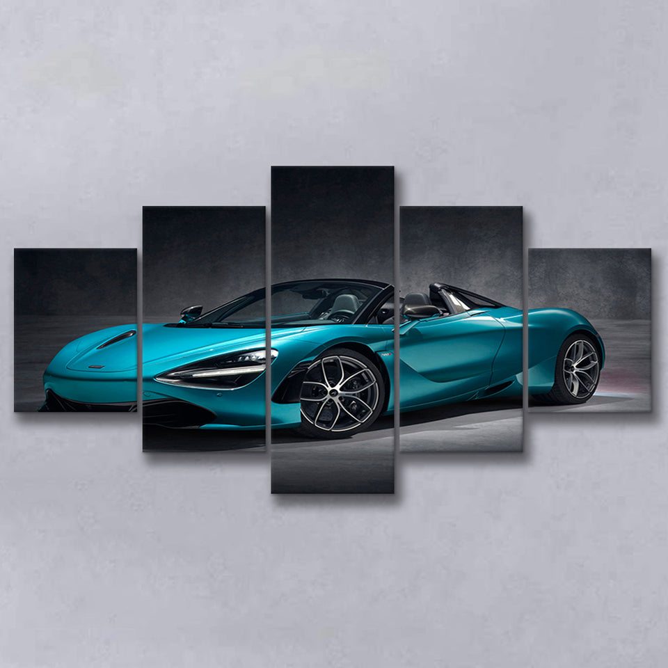 Mclaren Super Car 5 Piece Canvas Prints Wall Art Decor, Multi Panels, Mixed Canvas