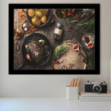 Meat Steakroasted Potato Framed Art Print Wall Decor - Painting Art, Framed Picture, Home Decor