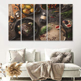 Meat Steakroasted Potato 5 Piece B Multi Panels Canvas Prints Wall Art - Painting Canvas,Wall Decor