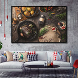 Meat Steakroasted Potato Framed Canvas Prints Wall Art - Painting Canvas,Framed Picture,Home Art Wall Decor