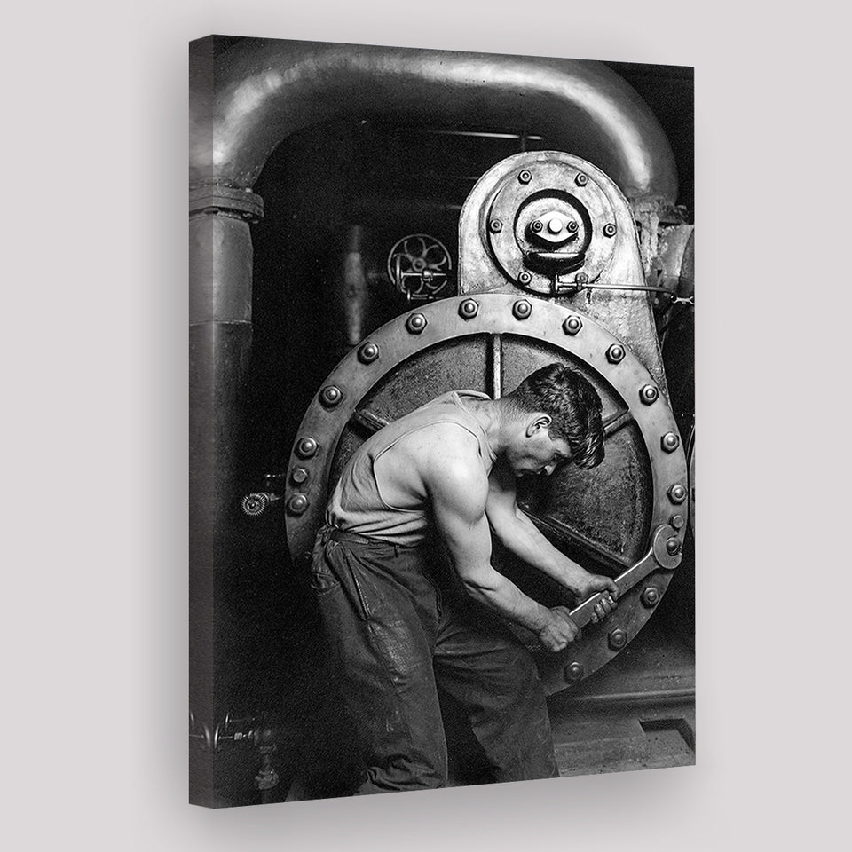 Mechanic Black And White Print, Lewis Hine Canvas Prints Wall Art Home Decor