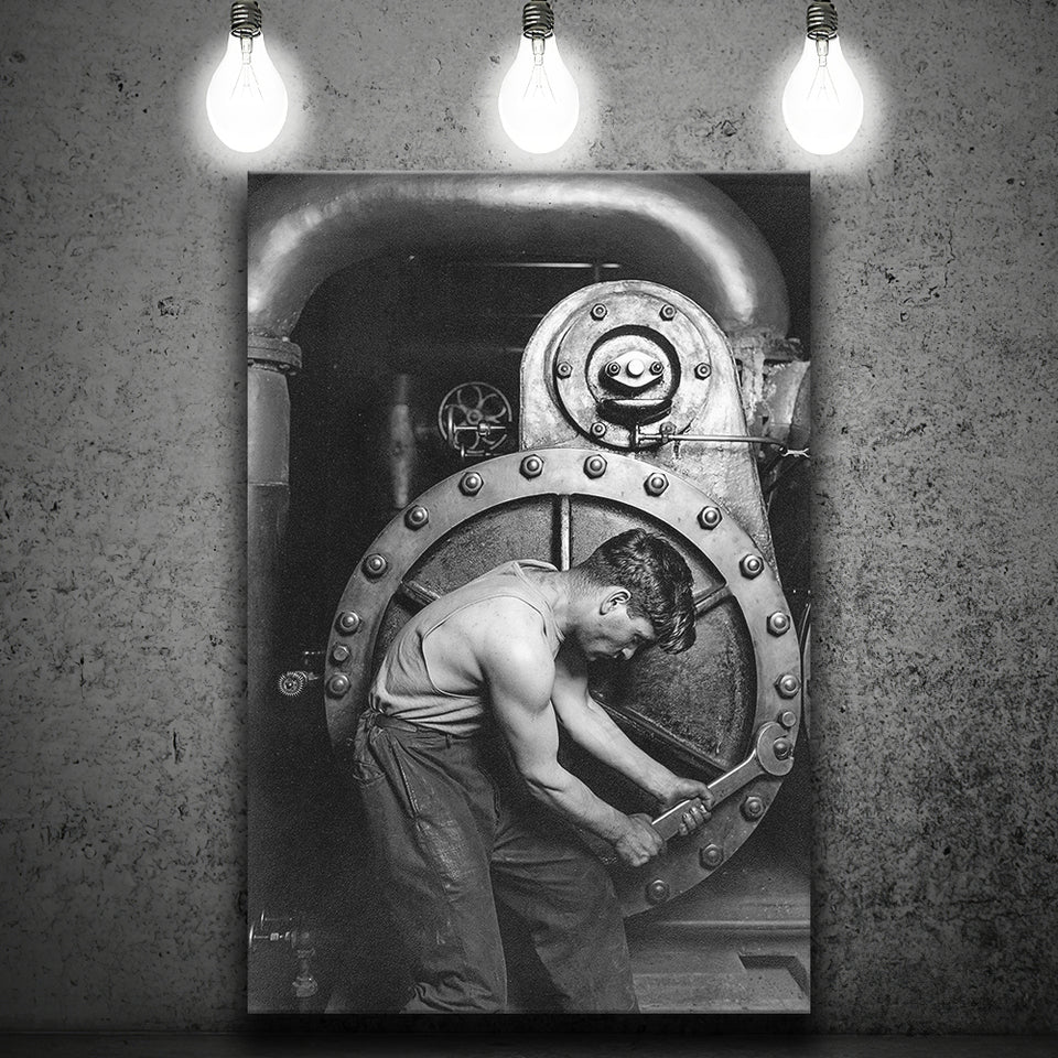 Mechanic Black And White Print, Lewis Hine Canvas Prints Wall Art Home Decor