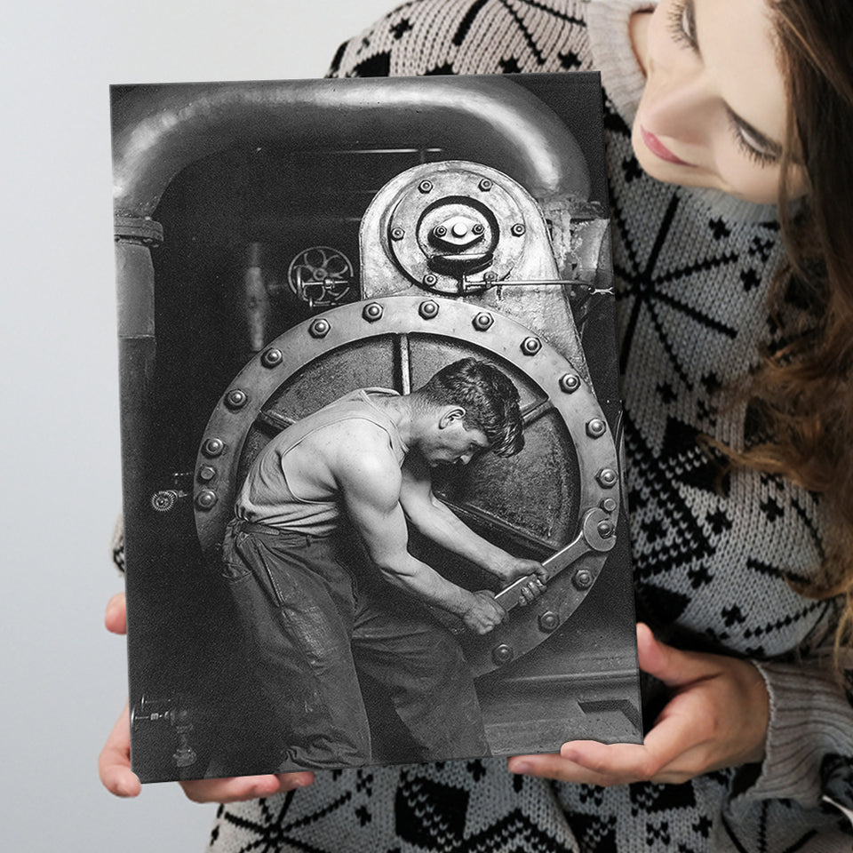 Mechanic Black And White Print, Lewis Hine Canvas Prints Wall Art Home Decor