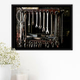 Mechanic Tools Framed Canvas Prints Wall Art - Painting Prints, Wall Decor, Floating Frame