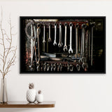 Mechanic Tools Framed Canvas Prints Wall Art - Painting Prints, Wall Decor, Floating Frame