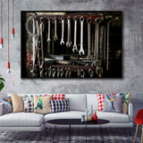 Mechanic Tools Framed Canvas Prints Wall Art - Painting Prints, Wall Decor, Floating Frame