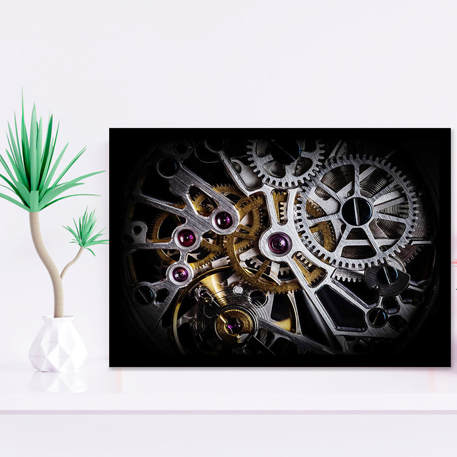 Mechanics Watch With Precious Stones Stylish Framed Art Prints Wall Decor - Painting Prints, Framed Picture, Home Decor