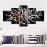 Mechanics Watch With Precious Stones Stylish 5 Piece Canvas Prints Wall Art Decor - Painting Canvas, Multi Panels