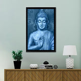 Meditating Blue Buddha Framed Canvas Prints - Painting Canvas, Framed Art, Prints for Sale, Wall Art, Wall Decor