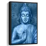 Meditating Blue Buddha Framed Canvas Prints - Painting Canvas, Framed Art, Prints for Sale, Wall Art, Wall Decor