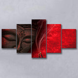 Meditation Art Print Buddha Wall Decor 5 Piece Canvas Prints Wall Art Decor, Multi Panels, Mixed Canvas