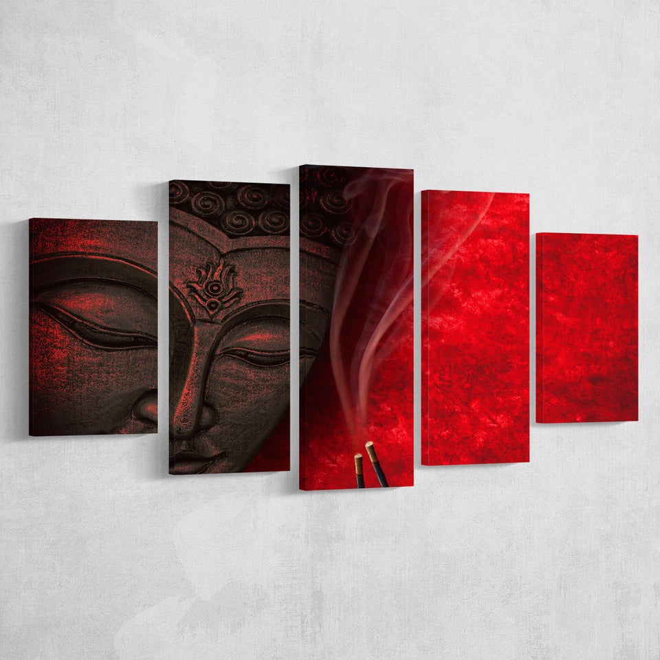 Meditation Art Print Buddha Wall Decor 5 Piece Canvas Prints Wall Art Decor, Multi Panels, Mixed Canvas