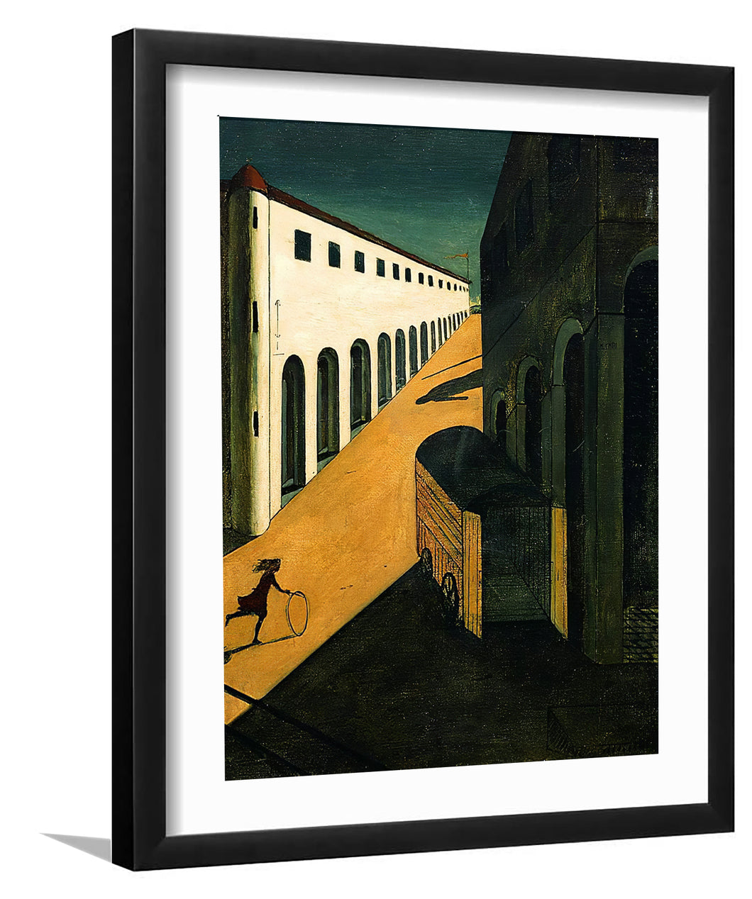 Melancholy And The Mystery Of The Street By Giorgio De Chirico-Canvas Art,Art Print,Framed Art,Plexiglass cover
