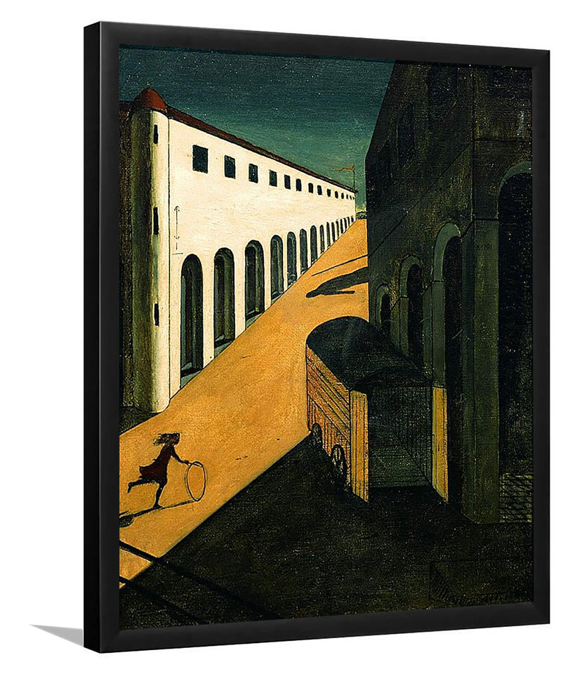 Melancholy And The Mystery Of The Street By Giorgio De Chirico-Art Print,Frame Art,Plexiglass Cover