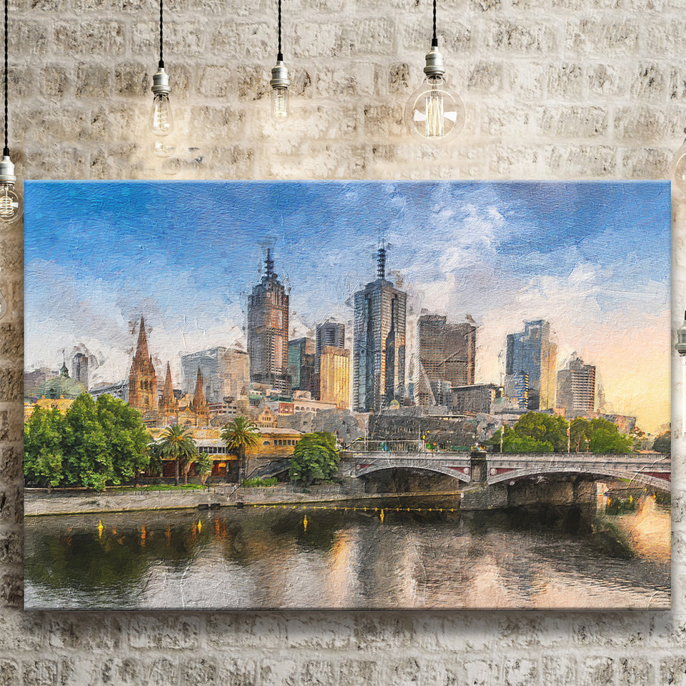 Melbourne Skyline Canvas Prints Wall Art Decor - Paiting Canvas, Art Prints, Wall Decor, For Sale