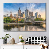 Melbourne Skyline Canvas Prints Wall Art Decor - Paiting Canvas, Art Prints, Wall Decor, For Sale