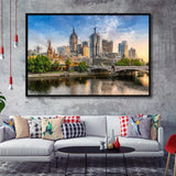 Melbourne Skyline Framed Canvas Prints Wall Art Decor - Paiting Canvas, Art Prints, Floating Frame