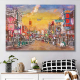 Memphis Tennessee Blues City Art Watercolor Canvas Prints Wall Art Home Decor, Large Canvas