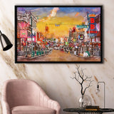 Memphis Tennessee Blues City Art Watercolor Framed Canvas Prints Wall Art Home Decor,Floating Frame