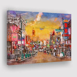 Memphis Tennessee Blues City Art Watercolor Canvas Prints Wall Art Home Decor, Large Canvas