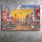 Memphis Tennessee Blues City Art Watercolor Canvas Prints Wall Art Home Decor, Large Canvas