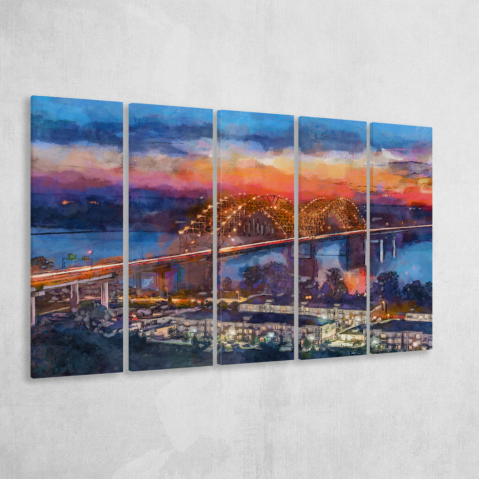 Memphis Tennessee Usa Hernando De Soto 5 Pieces Extra Large Canvas Prints Wall Art Home Decor
