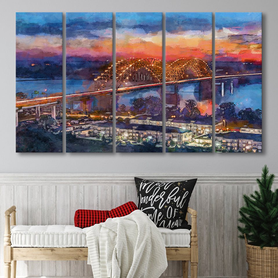 Memphis Tennessee Usa Hernando De Soto 5 Pieces Extra Large Canvas Prints Wall Art Home Decor