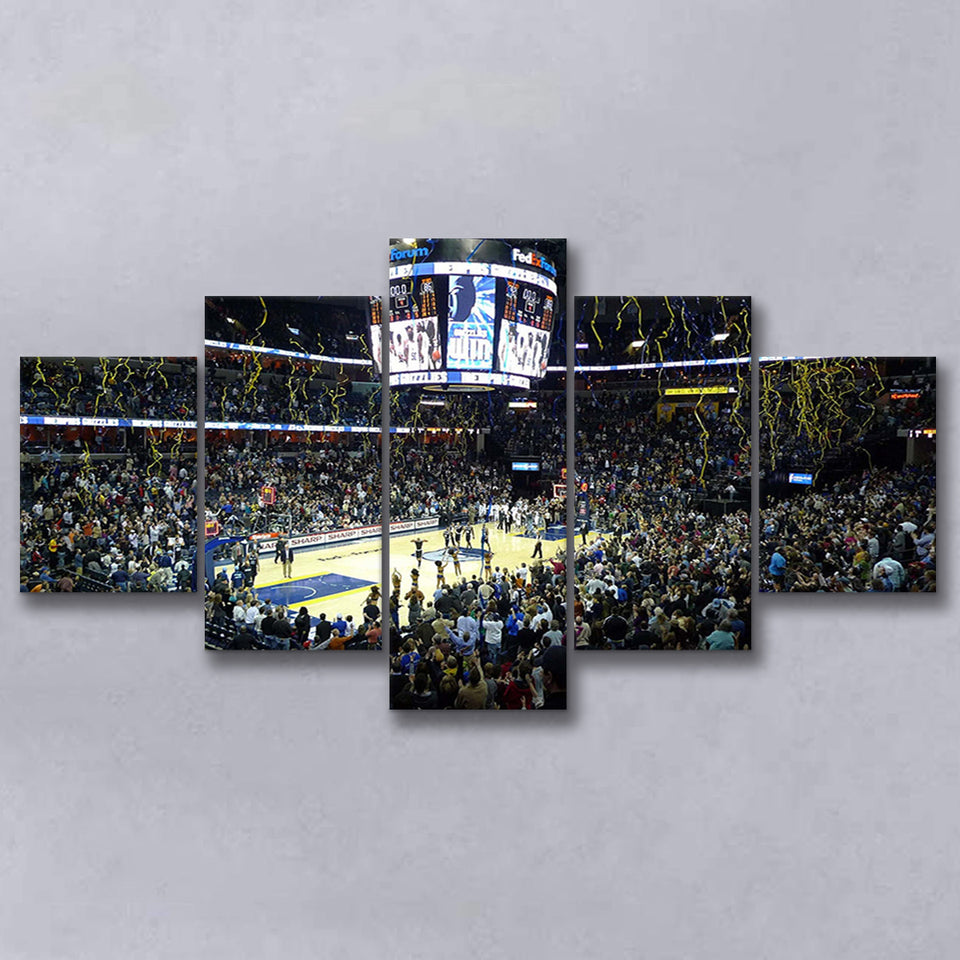Memphis Grizzlies Stadium Canvas Prints Wall Art Basketball V1,Multi Panels,Sport Stadium Art Prints, Fan Gift