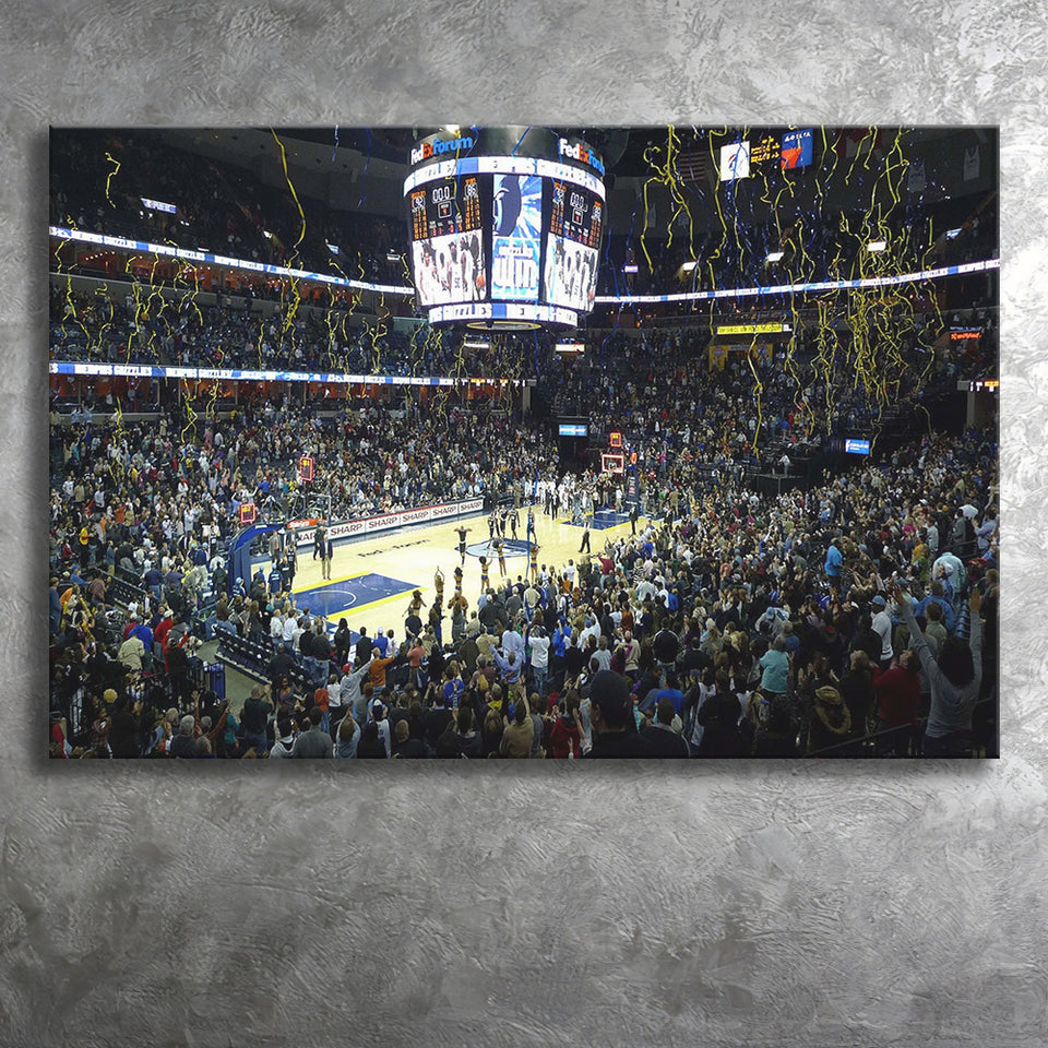 Memphis Grizzlies Stadium Canvas Prints Wall Art Basketball V1,Sport Stadium Art Prints, Fan Gift, Wall Decor