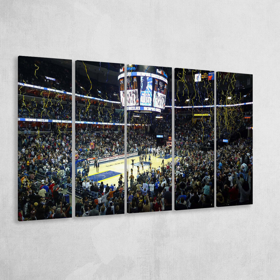 Memphis Grizzlies Stadium Canvas Prints Wall Art Basketball V1,Multi Panels B,Sport Stadium Art Prints, Fan Gift