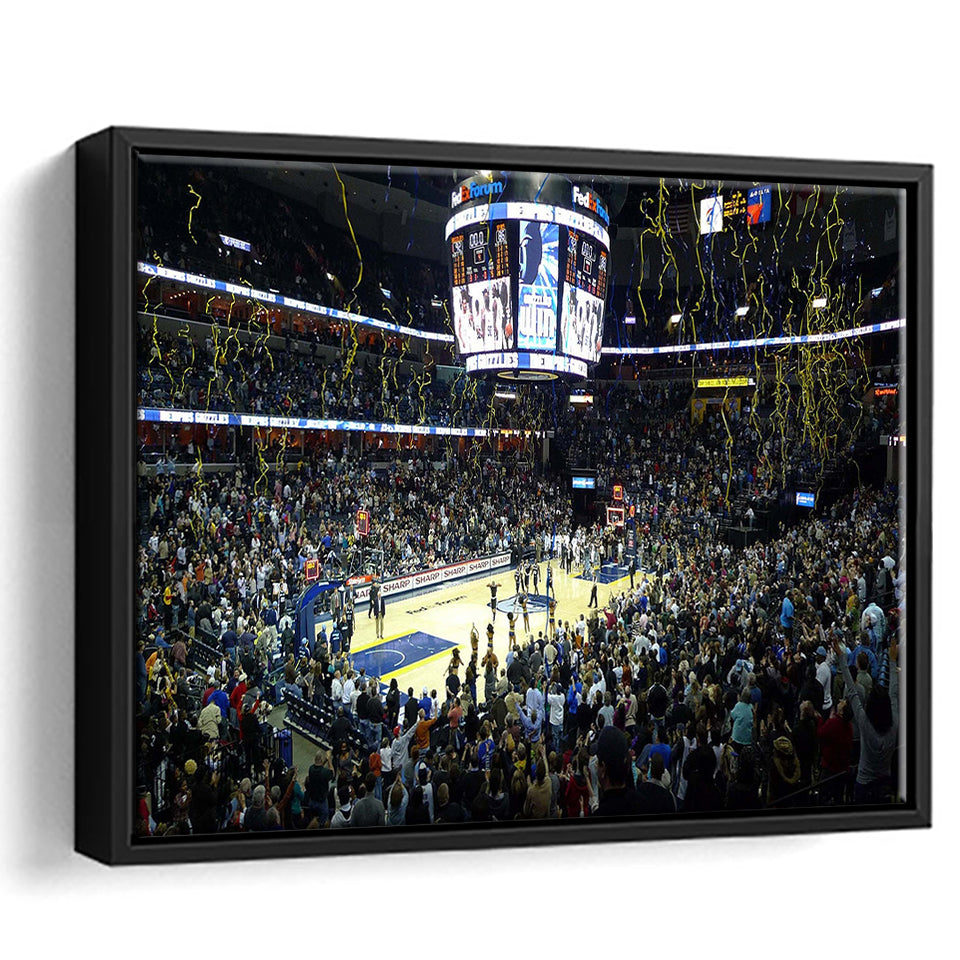 Memphis Grizzlies Stadium Framed Canvas Prints Wall Art Basketball V1,Sport Stadium Art Prints, Fan Gift