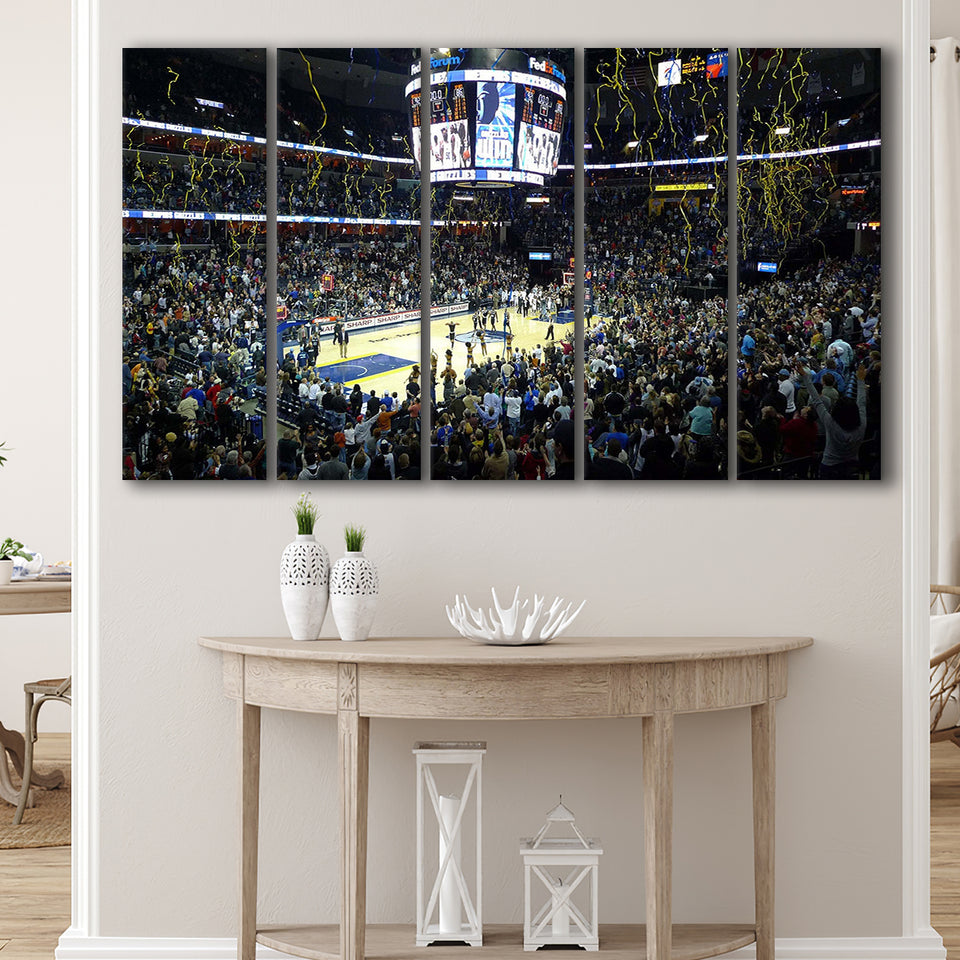 Memphis Grizzlies Stadium Canvas Prints Wall Art Basketball V1,Multi Panels B,Sport Stadium Art Prints, Fan Gift