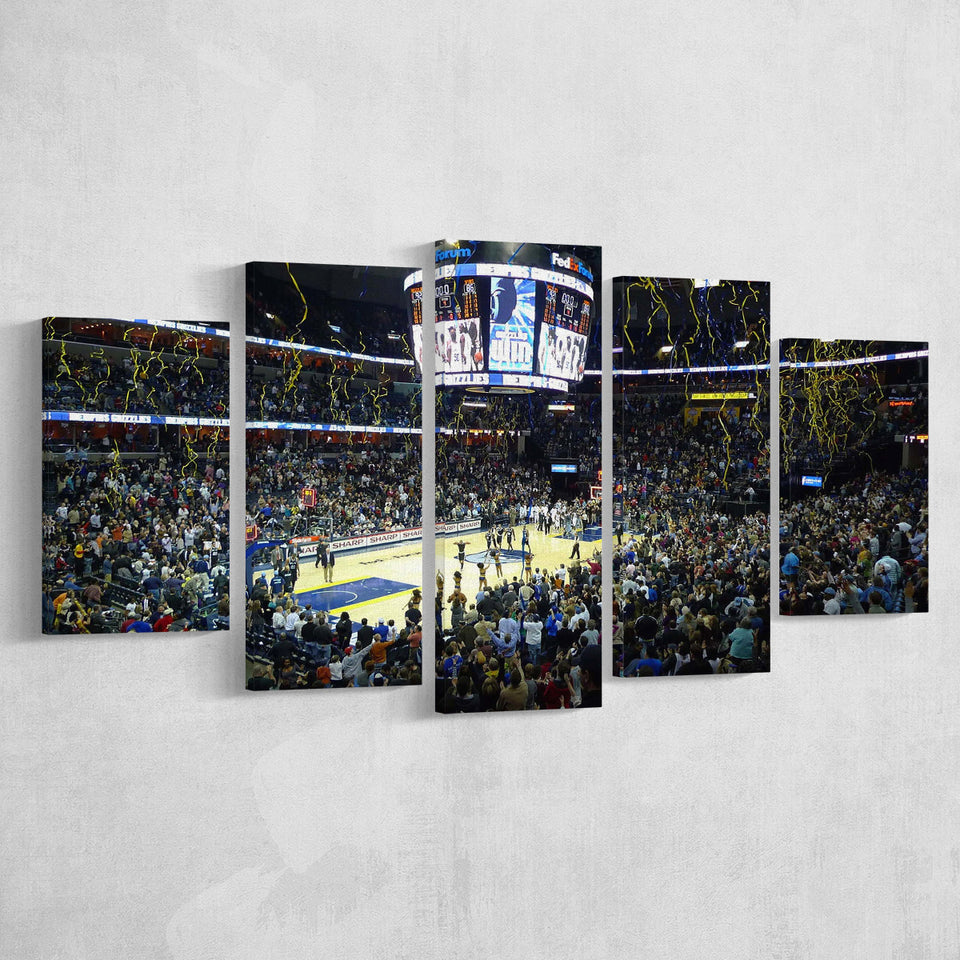 Memphis Grizzlies Stadium Canvas Prints Wall Art Basketball V1,Multi Panels,Sport Stadium Art Prints, Fan Gift