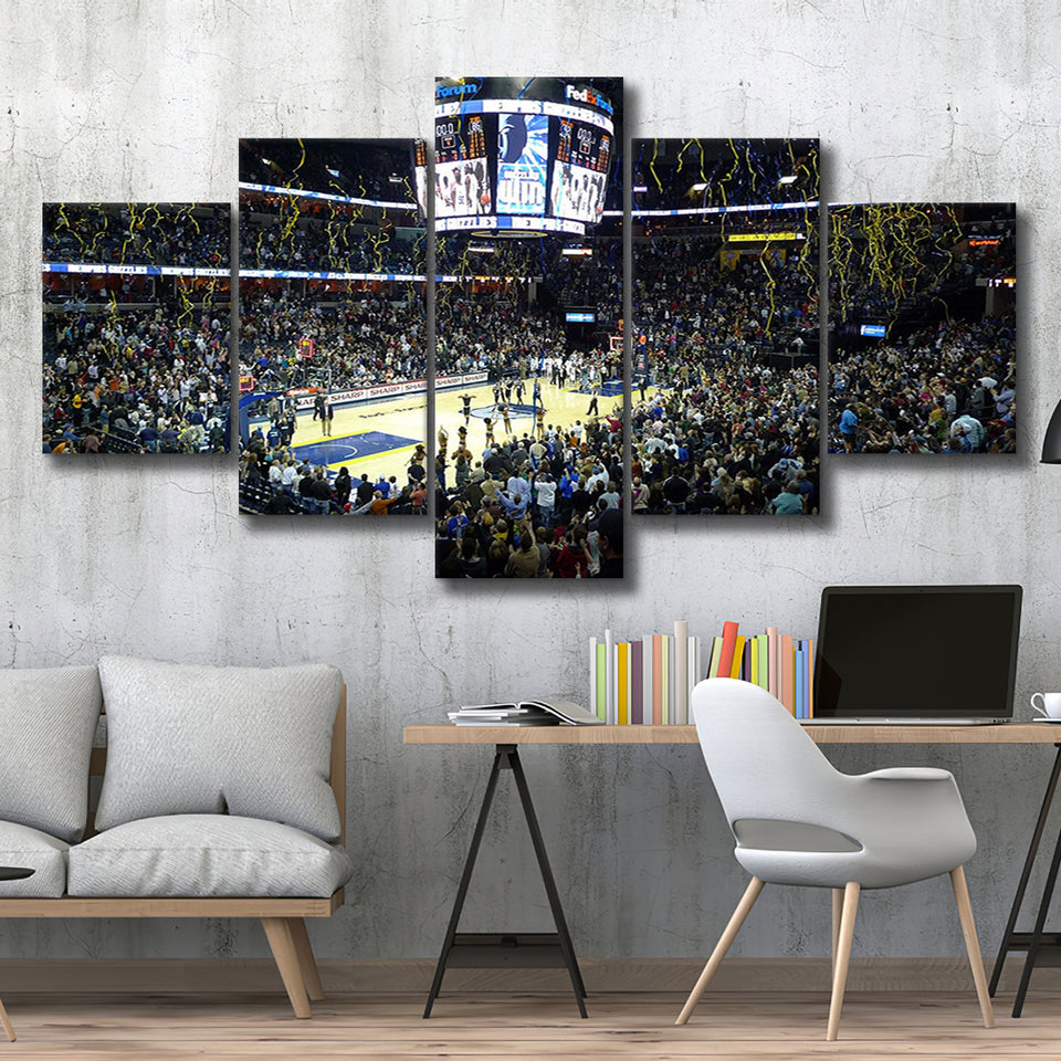 Memphis Grizzlies Stadium Canvas Prints Wall Art Basketball V1,Multi Panels,Sport Stadium Art Prints, Fan Gift