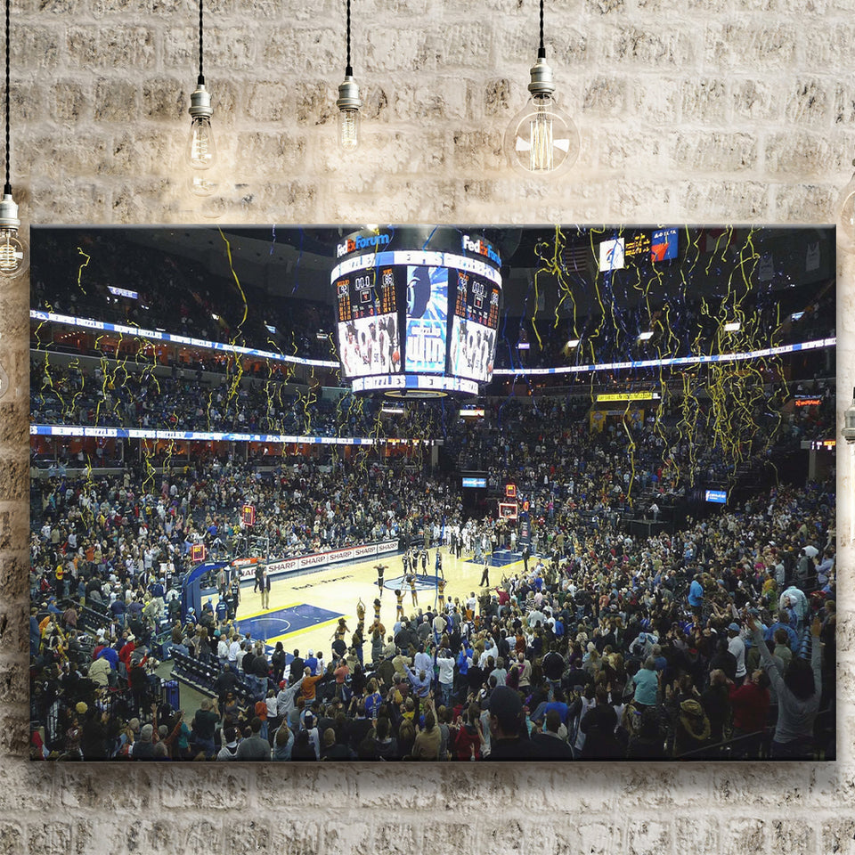 Memphis Grizzlies Stadium Canvas Prints Wall Art Basketball V1,Sport Stadium Art Prints, Fan Gift, Wall Decor