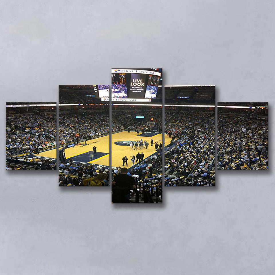 Memphis Grizzlies Stadium Canvas Prints Wall Art Basketball,Multi Panels,Sport Stadium Art Prints, Fan Gift
