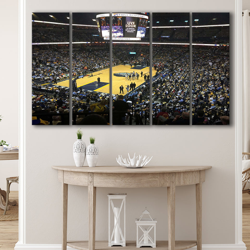 Memphis Grizzlies Stadium Canvas Prints Wall Art Basketball,Multi Panels B,Sport Stadium Art Prints, Fan Gift
