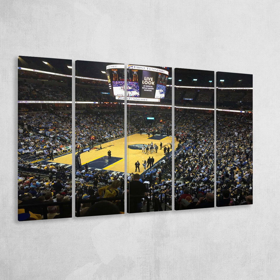 Memphis Grizzlies Stadium Canvas Prints Wall Art Basketball,Multi Panels B,Sport Stadium Art Prints, Fan Gift