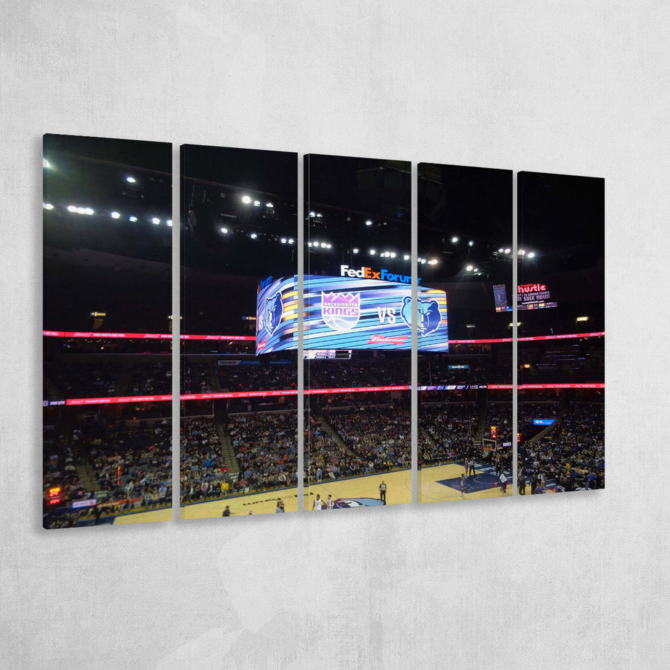 Memphis Grizzlies Stadium Canvas Prints Wall Art Basketball,Multi Panels B,Sport Stadium Art Prints, Fan Gift