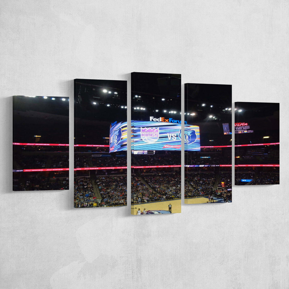 Memphis Grizzlies Stadium Canvas Prints Wall Art Basketball,Multi Panels,Sport Stadium Art Prints, Fan Gift