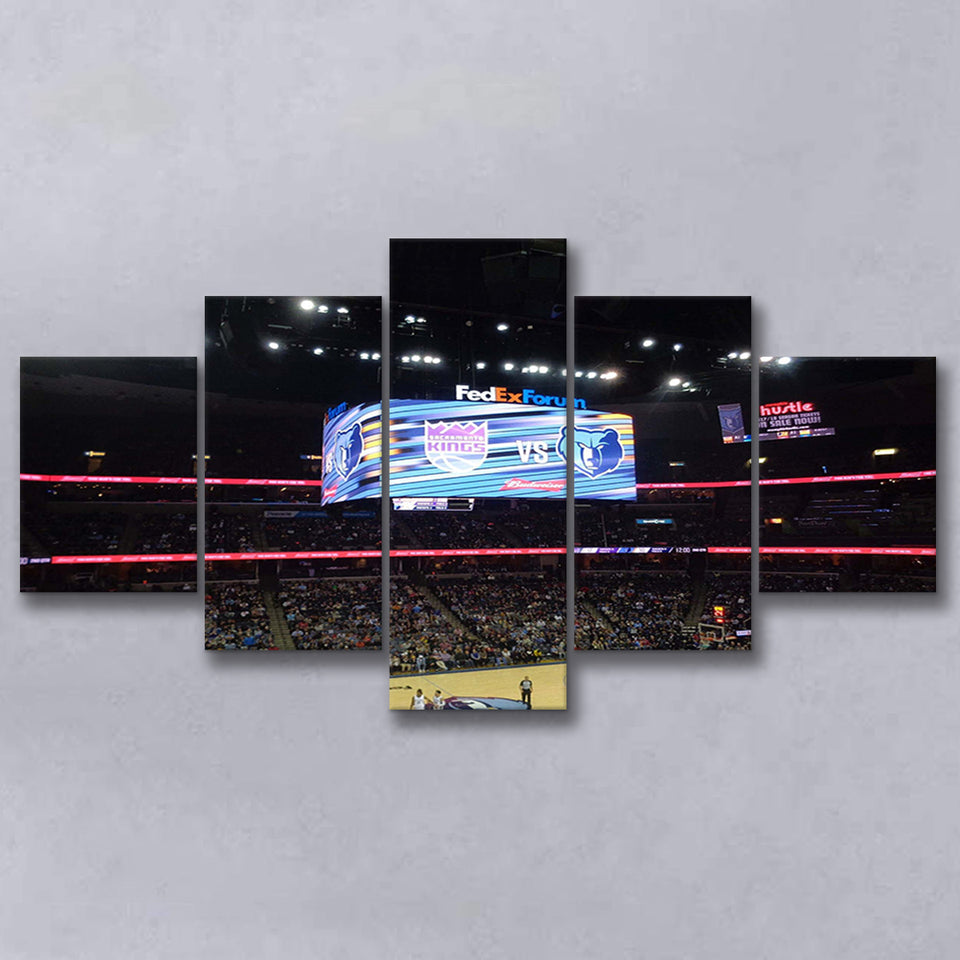 Memphis Grizzlies Stadium Canvas Prints Wall Art Basketball,Multi Panels,Sport Stadium Art Prints, Fan Gift