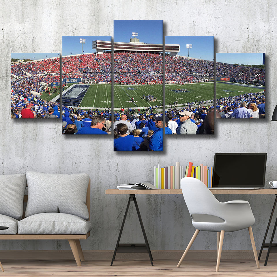 Memphis Tigers Wall Art Liberty Bowl Memorial Stadium,Multi Panels,Sport Stadium Art Prints, Fan Gift