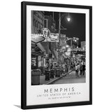 Memphis, Usa 1 Black And White Art Framed Art Prints Wall Art Decor, Framed Picture